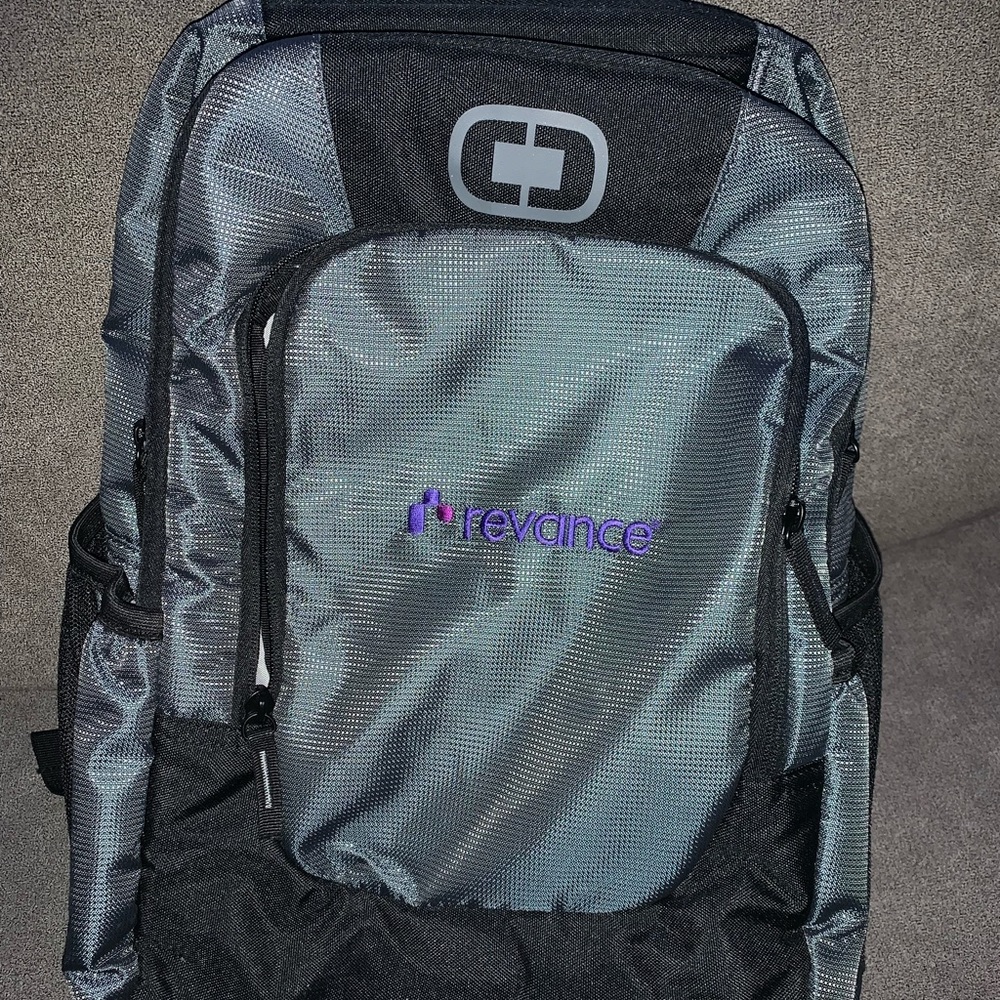 A company backpack.